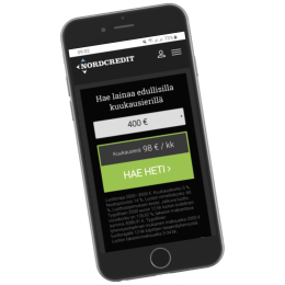 Nordcredit.fi kotisivut mobiilissa