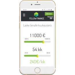 Fellowfinance.fi kotisivut mobiilissa