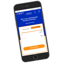 Ferratum.fi kotisivut mobiilissa