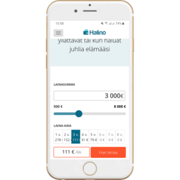 Halino.fi kotisivut mobiilissa
