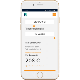 Nordax.fi kotisivut mobiilissa
