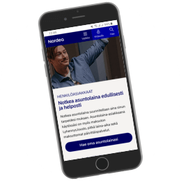 Nordea.fi kotisivut mobiilissa