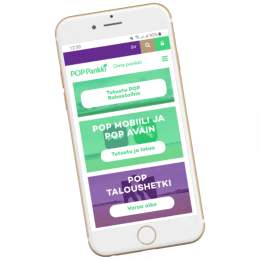 Poppankki.fi kotisivut mobiilissa
